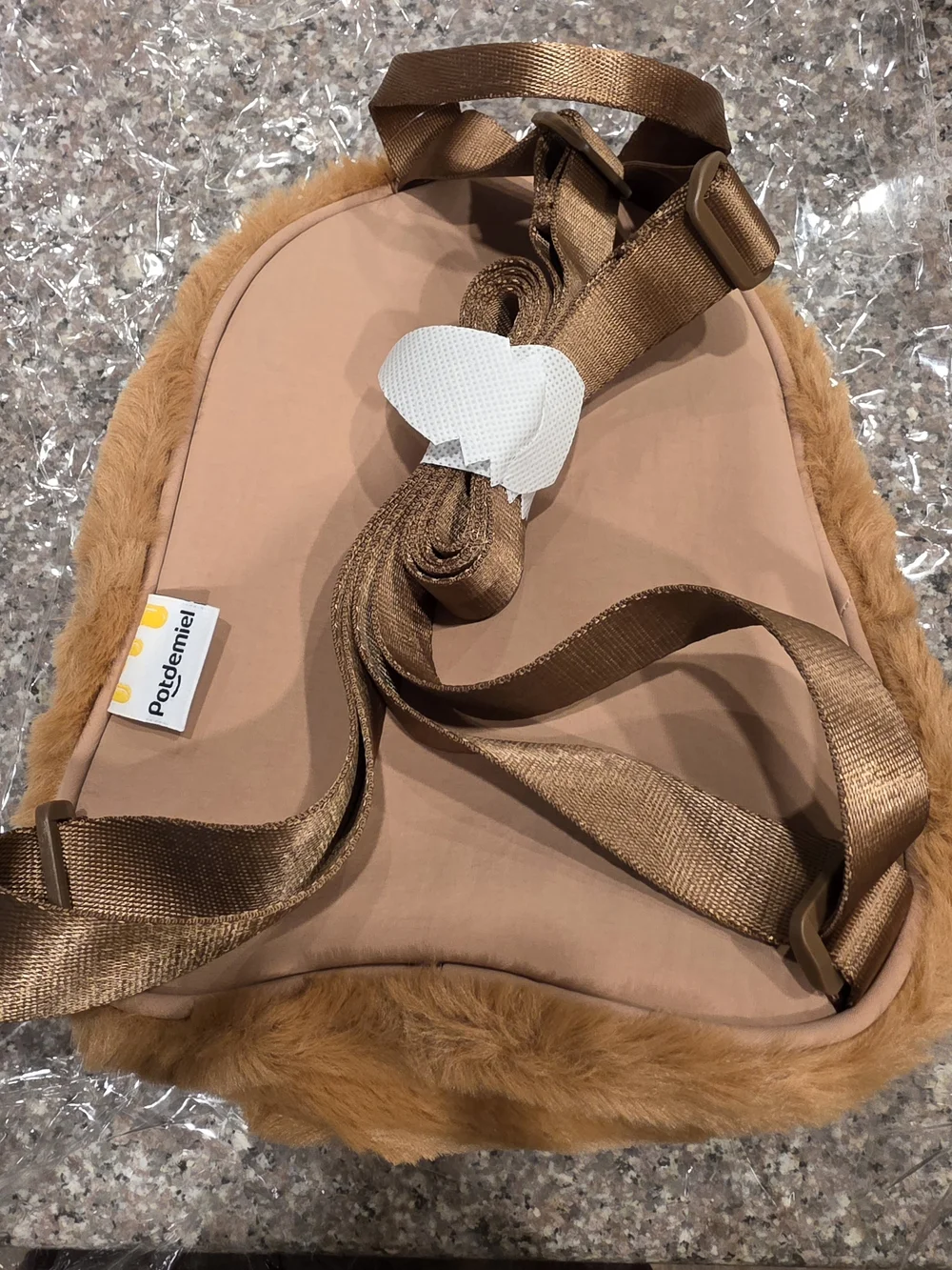 Chip & Dale Plush Faux-Fur Kids Backpack - Brown